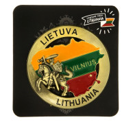 Apvalus magnetas Lietuvos kontūras ir Vytis